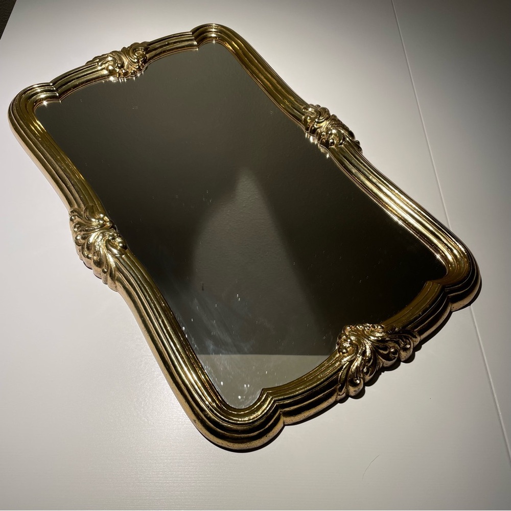VTG Wall Mirror Gold Ornate Hollywood Regency 22”x 14" Hanging Home Interiors